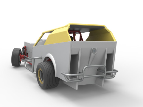 विंटेज डर्ट संशोधित स्टॉक कार संस्करण 7, स्केल 1 से 25 में बदलते समय 3D प्रिंट मॉडल