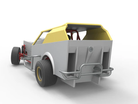 Vintage Dirt Modified stock car Version 7 while turning Scale 1 to 25 3D Print Model