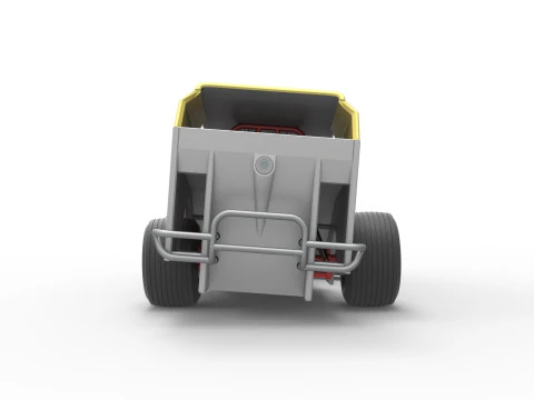 Vintage Dirt Modified stock car Version 7 while turning Scale 1 to 25 3D Print Model