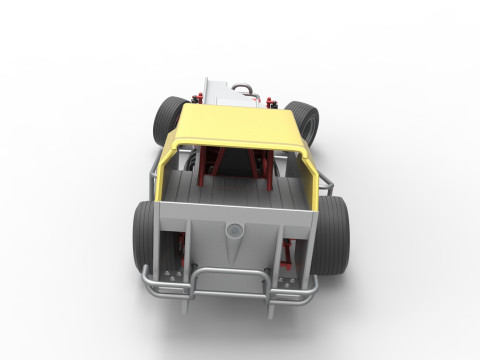 विंटेज डर्ट संशोधित स्टॉक कार संस्करण 7, स्केल 1 से 25 में बदलते समय 3D प्रिंट मॉडल