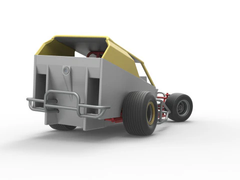 Vintage Dirt Modified stock car Version 7 while turning Scale 1 to 25 3D Print Model