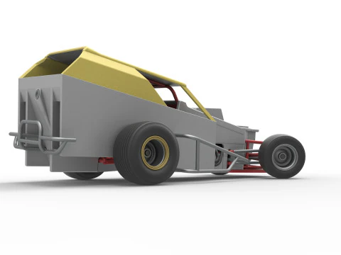 Vintage Dirt Modified stock car Version 7 while turning Scale 1 to 25 3D Print Model