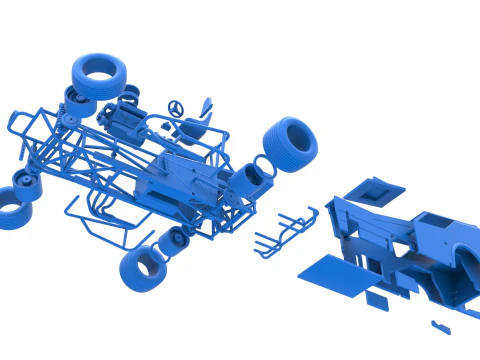 Vintage Dirt Modified stock car Version 7 while turning Scale 1 to 25 3D Print Model