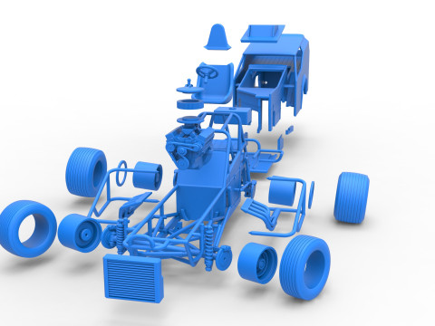 विंटेज डर्ट संशोधित स्टॉक कार संस्करण 7, स्केल 1 से 25 में बदलते समय 3D प्रिंट मॉडल