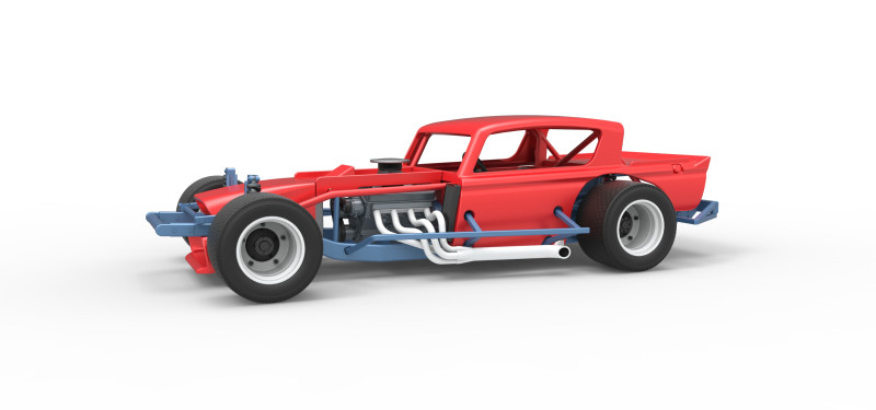Vintage Asphalt Modified stock car V9 Scale 1 to 25 3D Print Model .c4d .max .obj .3ds .fbx .stl .blend 