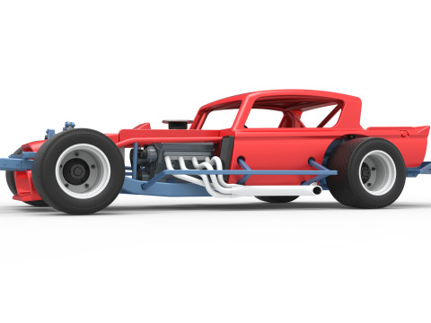 Vintage Asphalt Modified stock car V9 Scale 1 to 25 3D Print Model