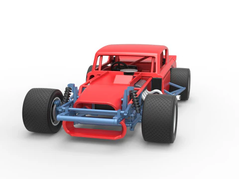 Vintage Asphalt Modified stock car V9 Scale 1 to 25 3D Print Model