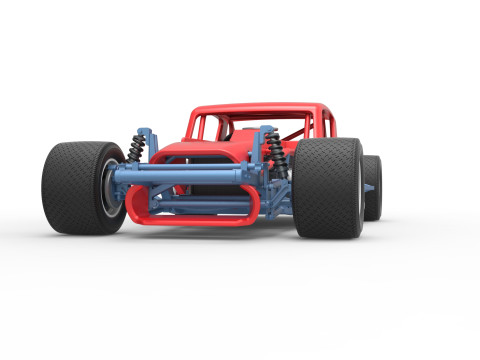 Vintage Asphalt Modified stock car V9 Scale 1 to 25 3D Print Model