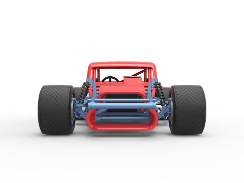 Vintage Asphalt Modified stock car V9 Scale 1 to 25 3D Print Model