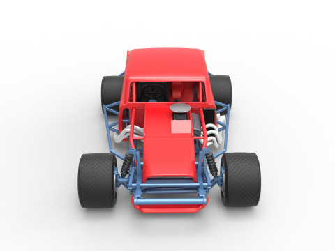 Vintage Asphalt Modified stock car V9 Scale 1 to 25 3D Print Model