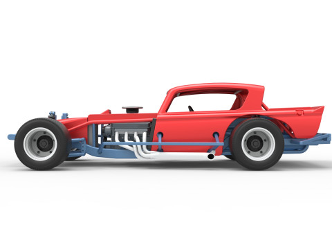 Vintage Asphalt Modified stock car V9 Scale 1 to 25 3D Print Model