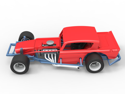 Vintage Asphalt Modified stock car V9 Scale 1 to 25 3D Print Model