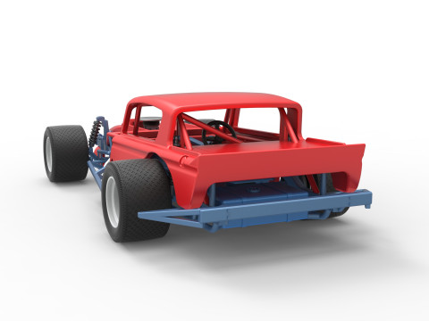 Vintage Asphalt Modified stock car V9 Scale 1 to 25 3D Print Model