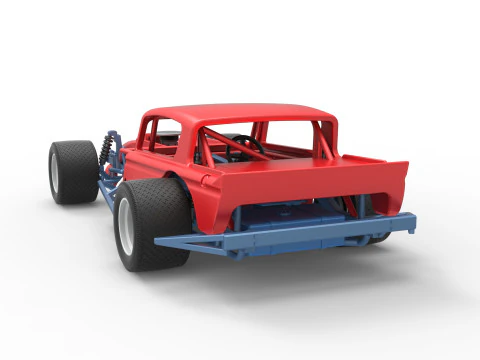 Vintage Asphalt Modified stock car V9 Scale 1 to 25 3D Print Model