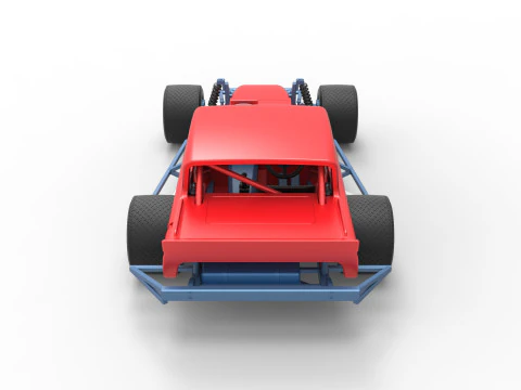 Vintage Asphalt Modified stock car V9 Scale 1 to 25 3D Print Model