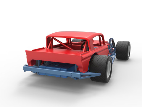 Vintage Asphalt Modified stock car V9 Scale 1 to 25 3D Print Model
