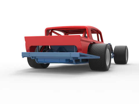 Vintage Asphalt Modified stock car V9 Scale 1 to 25 3D Print Model