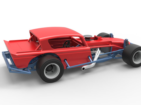 Vintage Asphalt Modified stock car V9 Scale 1 to 25 3D Print Model