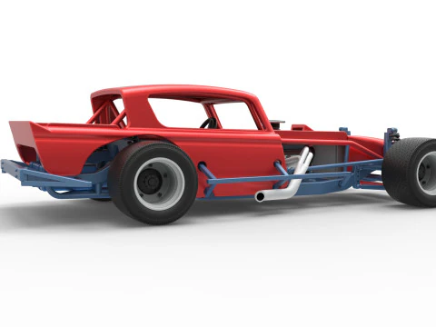 Vintage Asphalt Modified stock car V9 Scale 1 to 25 3D Print Model