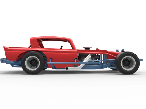 Vintage Asphalt Modified stock car V9 Scale 1 to 25 3D Print Model