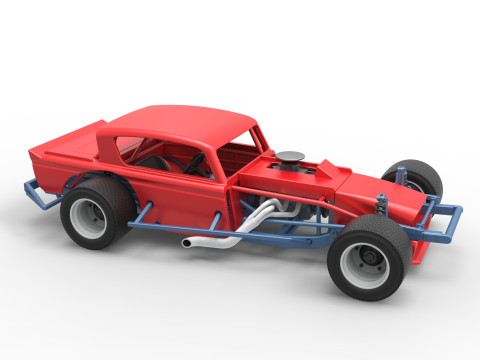 Vintage Asphalt Modified stock car V9 Scale 1 to 25 3D Print Model