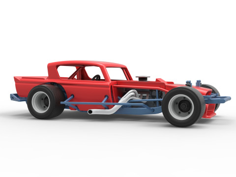 Vintage Asphalt Modified stock car V9 Scale 1 to 25 3D Print Model