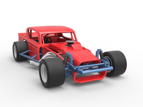 Vintage Asphalt Modified stock car V9 Scale 1 to 25 3D Print Model