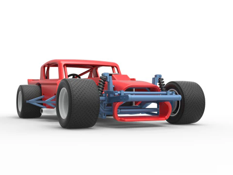 Vintage Asphalt Modified stock car V9 Scale 1 to 25 3D Print Model