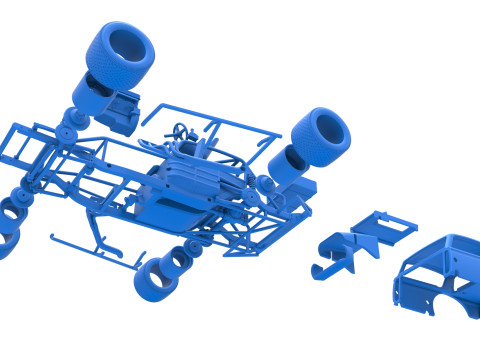 Vintage Asphalt Modified stock car V9 Scale 1 to 25 3D Print Model