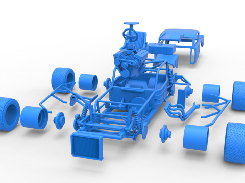 Vintage Asphalt Modified stock car V9 Scale 1 to 25 3D Print Model