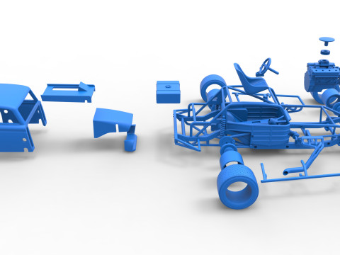 Vintage Asphalt Modified stock car V9 Scale 1 to 25 3D Print Model