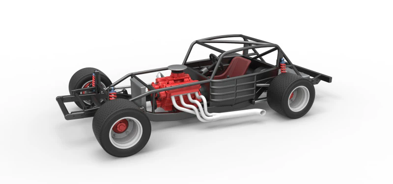 Vintage Asphalt Modified stock car Base V5 Scale 1 to 25 3D Print Model .c4d .max .obj .3ds .fbx .stl .blend 