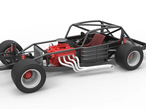 Vintage Asfalto Modificado stock car Base V5 Escala 1 a 25 Modelo de impresión 3D