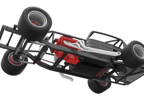 Vintage Asphalt Modified stock car Base V5 Scale 1 to 25 3D Print Model