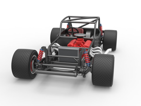 Vintage Asphalt Modified stock car Base V5 Scale 1 to 25 3D Print Model