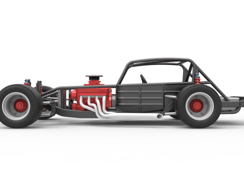 Vintage Asphalt Modified stock car Base V5 Scale 1 to 25 3D Print Model