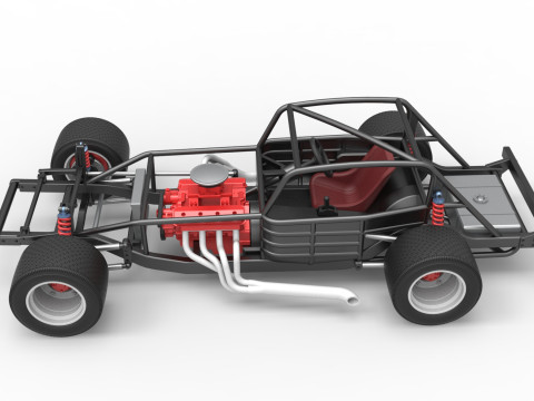 Vintage Asphalt Modified stock car Base V5 Scale 1 to 25 3D Print Model