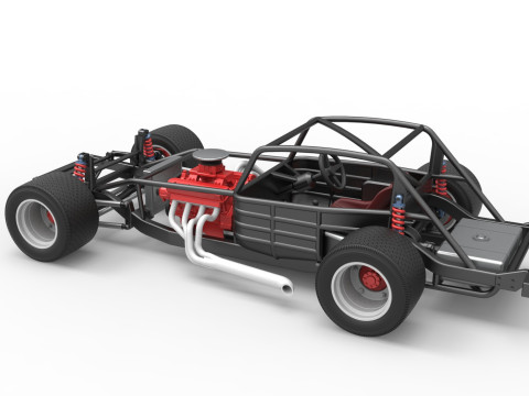 Vintage Asphalt Modified stock car Base V5 Scale 1 to 25 3D Print Model