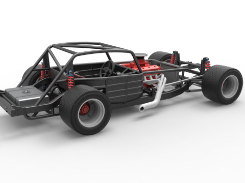 Vintage Asphalt Modified stock car Base V5 Scale 1 to 25 3D Print Model