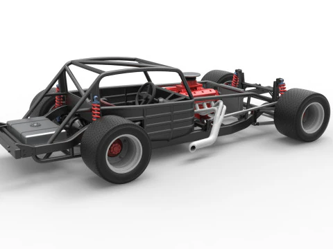 Vintage Asphalt Modified stock car Base V5 Scale 1 to 25 3D Print Model
