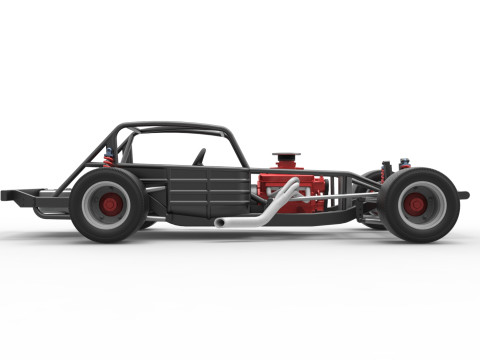 Vintage Asphalt Modified stock car Base V5 Scale 1 to 25 3D Print Model