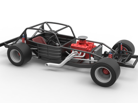 Vintage Asphalt Modified stock car Base V5 Scale 1 to 25 3D Print Model