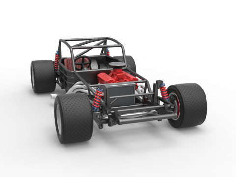 Vintage Asphalt Modified stock car Base V5 Scale 1 to 25 3D Print Model