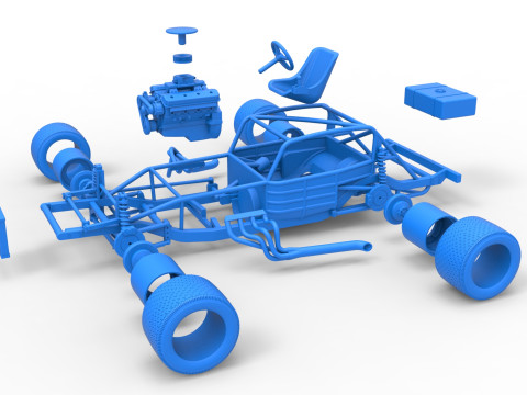 Vintage Asphalt Modified stock car Base V5 Scale 1 to 25 3D Print Model