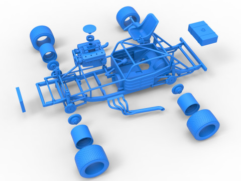 Vintage Asphalt Modified stock car Base V5 Scale 1 to 25 3D Print Model