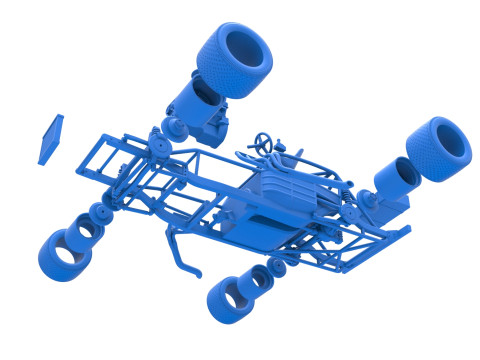 Vintage Asphalt Modified stock car Base V5 Scale 1 to 25 3D Print Model