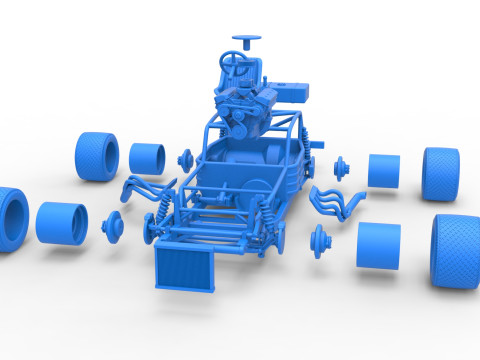 Vintage Asphalt Modified stock car Base V5 Scale 1 to 25 3D Print Model