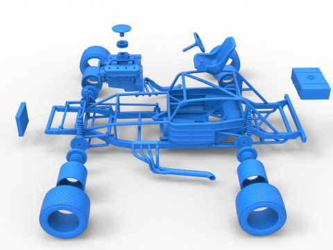 Vintage Asphalt Modified stock car Base V5 Scale 1 to 25 3D Print Model