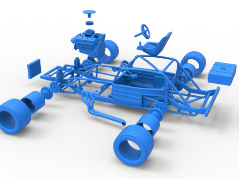 Vintage Asphalt Modified stock car Base V5 Scale 1 to 25 3D Print Model