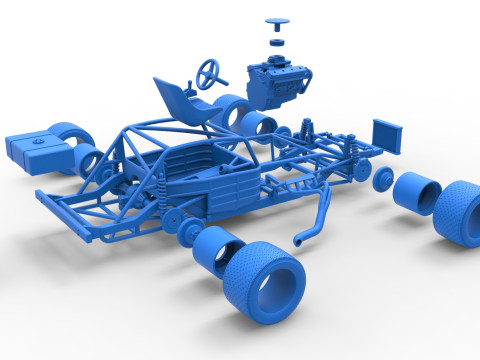 Vintage Asphalt Modified stock car Base V5 Scale 1 to 25 3D Print Model